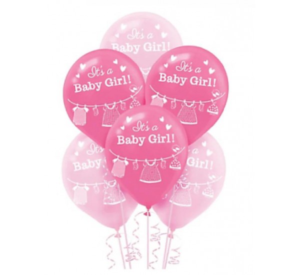 Kız Bebek 6Lı Helyum Balon (Ek Ürün Olarak Satılır)